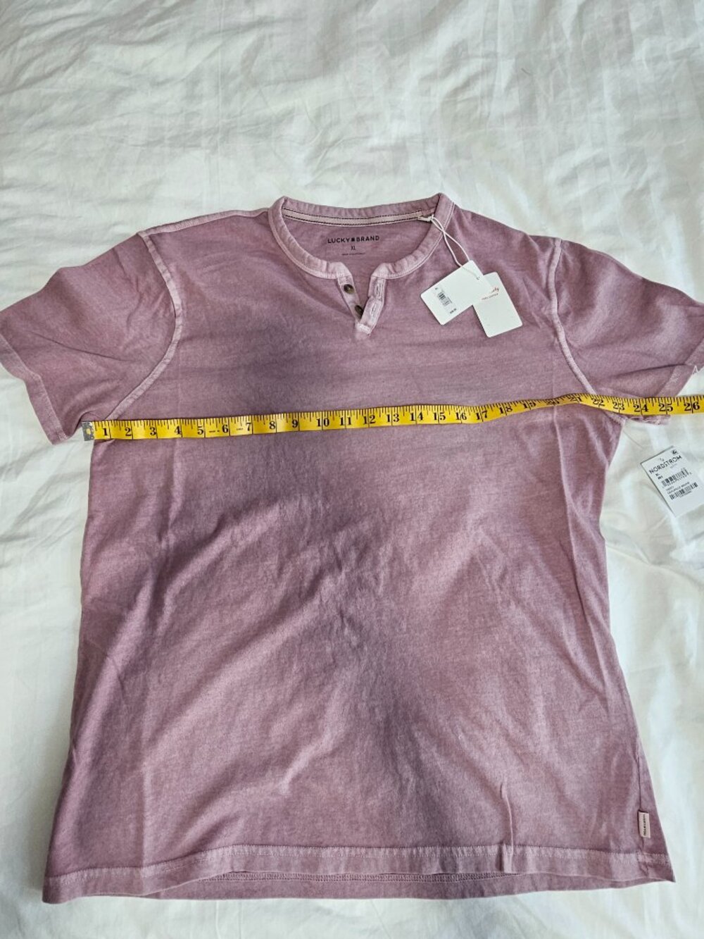 Mens Lucky Brand Shirt/ Burnout Button Notch - Picture 3 of 5